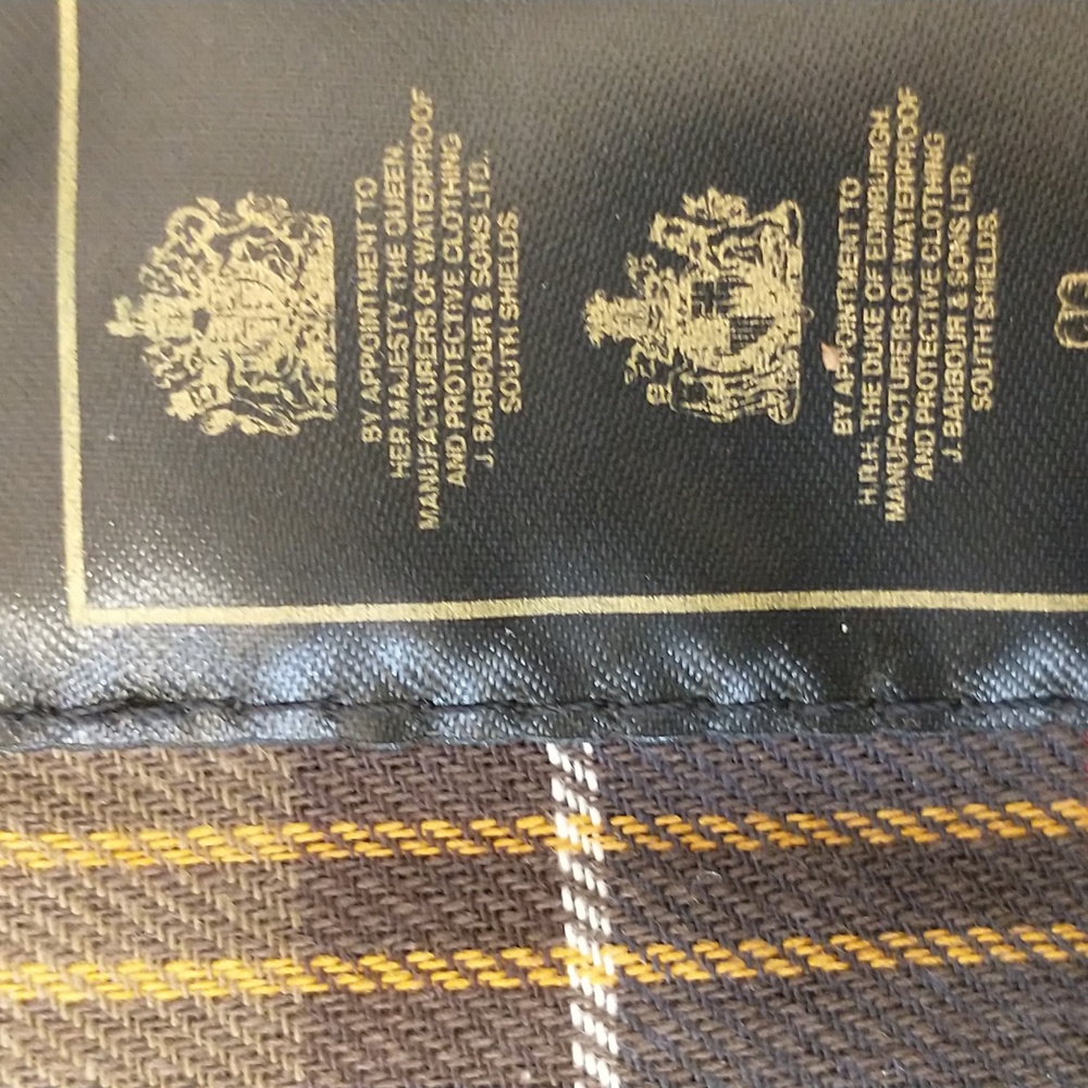 Barbour Wax Cotton Beaufort Jacket Tartan Lined 54" Chest 33" Long Jacket  ApxXL - Picture 10 of 16